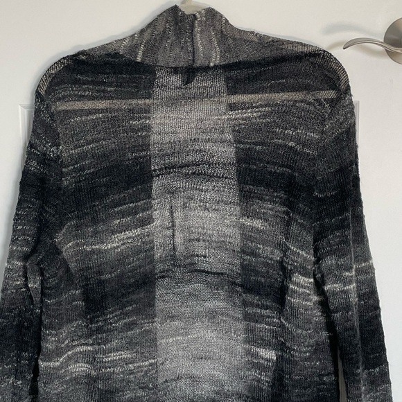 Eileen Fisher Black Open Front Long Boucle Ombre Cardigan sweater 35871 - Picture 9 of 12